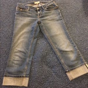 Crop folded cuff jeans